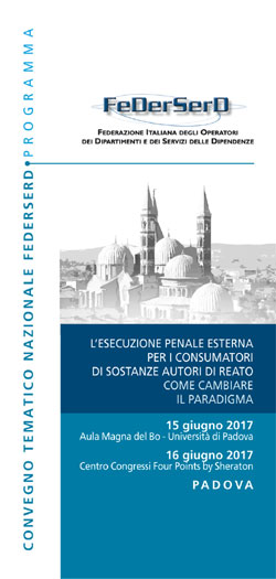 L'ESECUZIONE PENALE ESTERNA PER I CONSUMATORI DI SOSTANZE AUTORI DI REATO: COME CAMBIARE IL PARADIGMA 