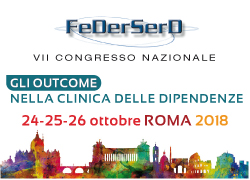 SAVE THE DATE: VII CONGRESSO NAZIONALE FEDERSERD - 24-25-26 OTTOBRE 2018