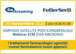 ISCRIVITI al SIMPOSIO SATELLITE POST CONGRESSUALE - 30 Novembre 2020 - I trattamenti farmacologici agonisti