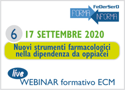 PARTECIPA al Webinar ECM Nuovi strumenti farmacologici nella dipendenza da oppiacei - Gioved 17 Settembre 2020