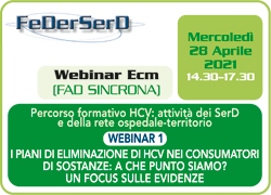 PARTECIPA AL WEBINAR ECM - I piani di eliminazione di HCV nei consumatori di sostanze - Mercoled 28 Aprile 2021