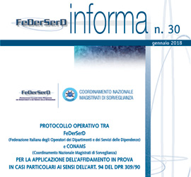 PROTOCOLLO OPERATIVO TRA FeDerSerD e CONAMS PER L'APPLICAZIONE DELL'AFFIDAMENTO IN PROVA IN CASI PARTICOLARI AI SENSI DELL'ART. 94 DEL DPR 309/90