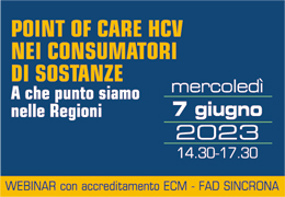 PARTECIPA al Webinar ECM FeDerSerD - POINT OF CARE HCV NEI CONSUMATORI DI SOSTANZE. A che punto siamo nelle Regioni - 7 giugno 2023